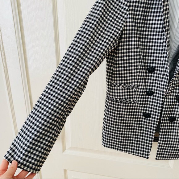 Veronica Beard Cottage Black/White Gingham Plaid Dickey Jacket Blazer size 6 - Picture 4 of 13